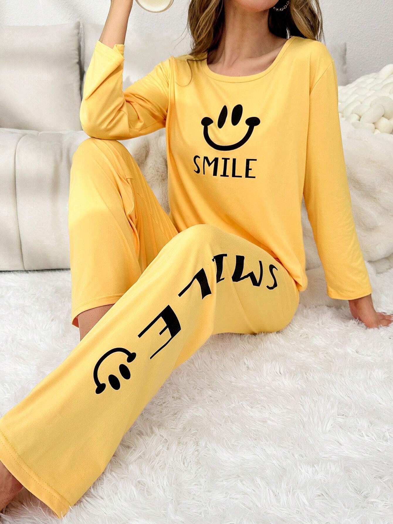 Smile Printed PJs Set