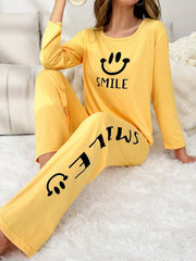 Smile Printed PJs Set