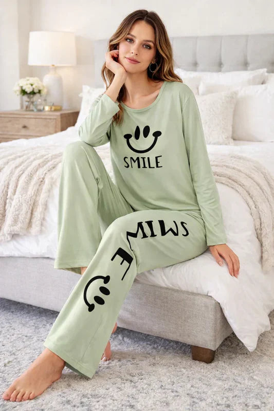 Smile Printed PJs Set