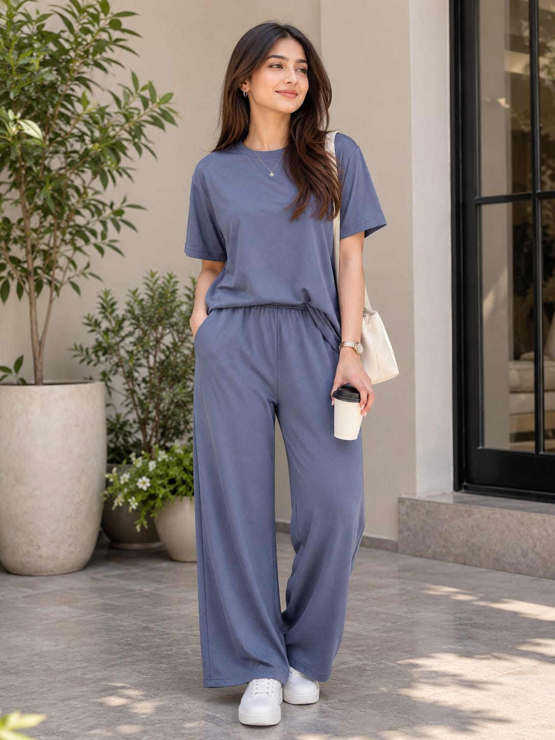 Women's Premium Co-Ord Set (Blue Grey)